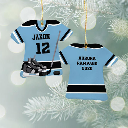 Hockey Jersey With Shoulder Pads Ceramic Ornament - COLOR - Light Blue created by ORNAMENT SHOP
