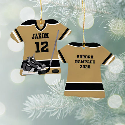 Hockey Jersey With Shoulder Pads Ceramic Ornament - COLOR - Gold created by ORNAMENT SHOP