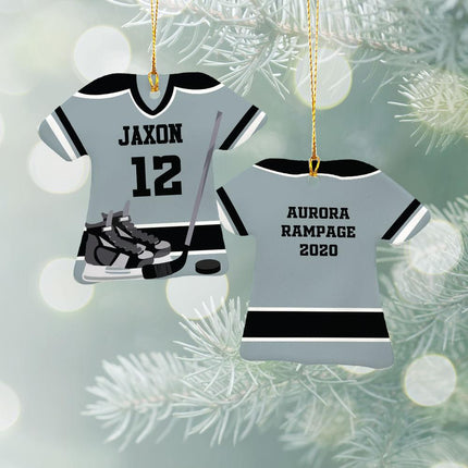 Hockey Jersey With Shoulder Pads Ceramic Ornament - COLOR - Silver created by ORNAMENT SHOP