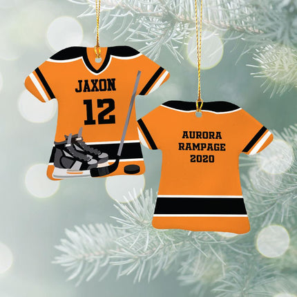 Hockey Jersey With Shoulder Pads Ceramic Ornament - COLOR - Orange created by ORNAMENT SHOP