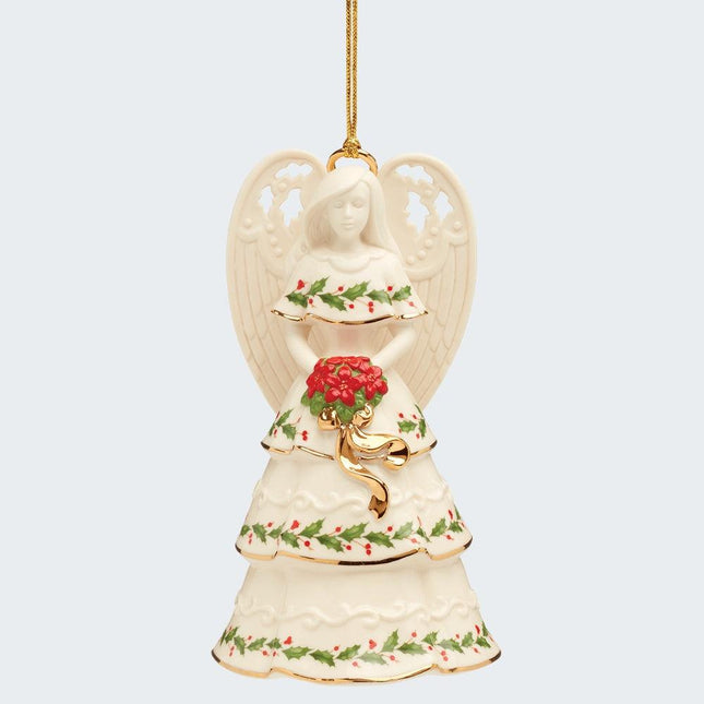 Holiday Angel Bell Holding Flowers Ornament created by LENOX and designed by Ornament Shop