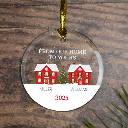 Home to Home Personalized Glass Ornament created by ORNAMENT SHOP