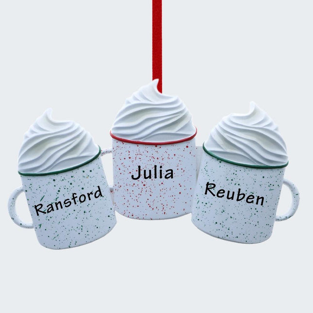 Hot Cocoa Family of 3 Ornament created by ORNAMENT SHOP
