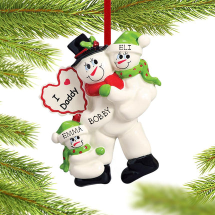 I Love Daddy 1 or 2 Children Personalized Ornament - FAMILY - 2 Children created by RUDOLPH AND ME and designed by Ornament Shop