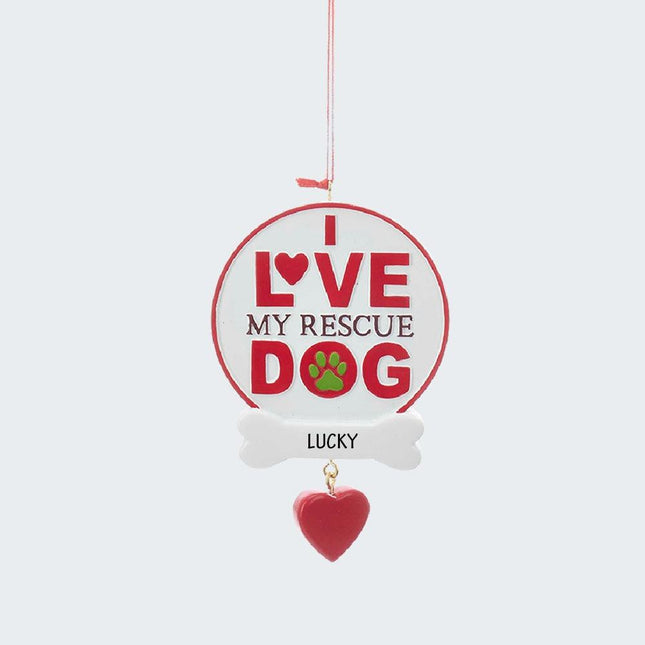 I Love My Rescue Dog Ornament created by KURT ADLER and designed by Ornament Shop