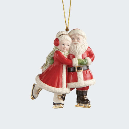 Ice Skating Santa and Mrs. Claus Ornament created by LENOX and designed by Ornament Shop