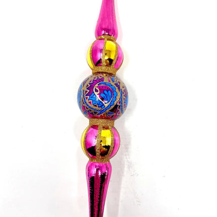 Icicle Hand-Painted Glass Ornament