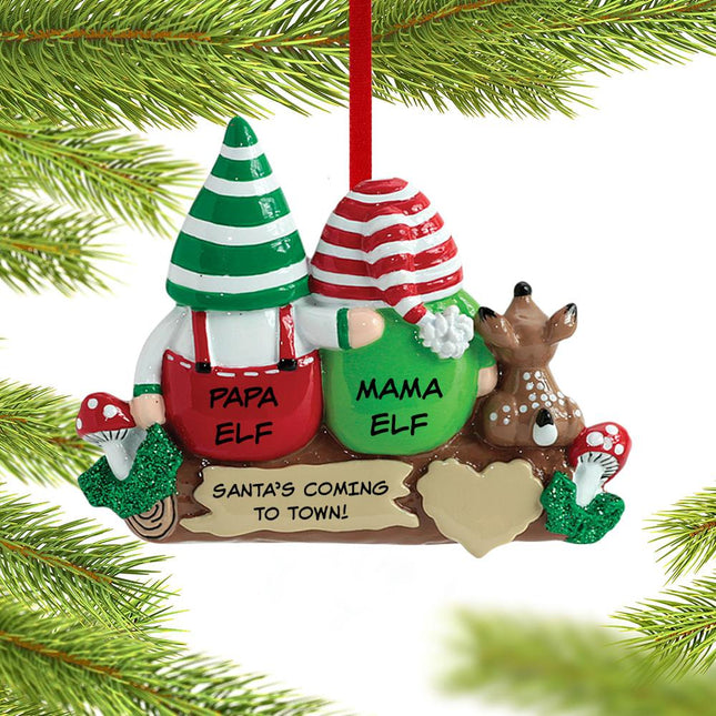 Idle Elves Family Personalized Ornament - 2, 3, 4, 5, 6 Family Members - FAMILY - Couple / 2 Family Members created by RUDOLPH AND ME and designed by Ornament Shop