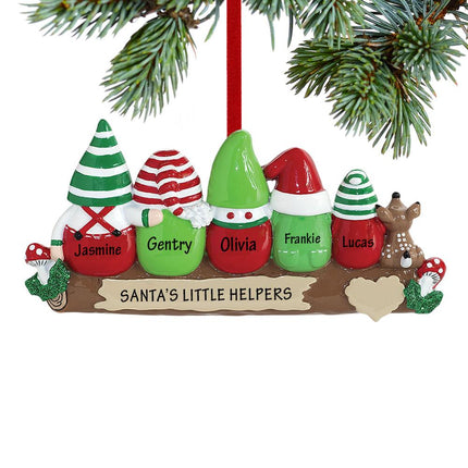 Idle Elves Family Personalized Ornament - 2, 3, 4, 5, 6 Family Members - FAMILY - 5 Family Members created by RUDOLPH AND ME and designed by Ornament Shop