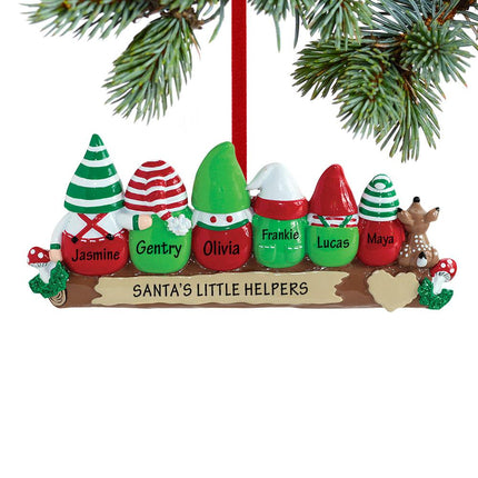 Idle Elves Family Personalized Ornament - 2, 3, 4, 5, 6 Family Members - FAMILY - 6 Family Members created by RUDOLPH AND ME and designed by Ornament Shop