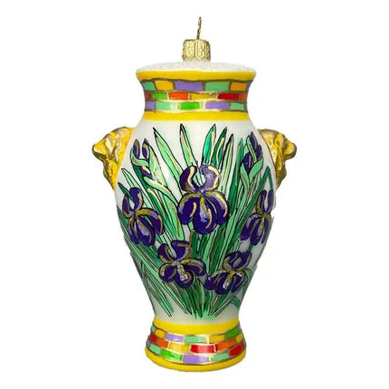 Italian Majolica Vase Hand-Painted Glass Ornament
