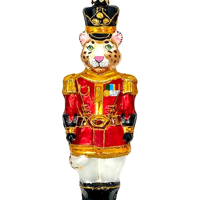 Leopard Nutcracker Glass Ornament