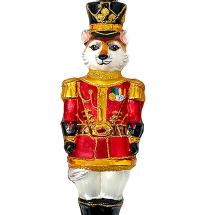Fox Nutcracker Glass Ornament