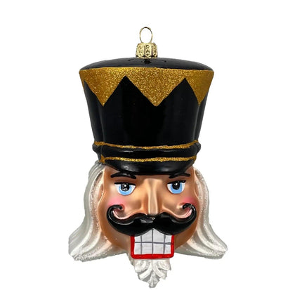 Nutcracker Head Glass Ornament