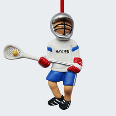 Lacrosse Boy with Ball in Net Ornament created by ORNAMENT SHOP