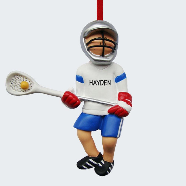 Lacrosse Boy with Ball in Net Ornament created by ORNAMENT SHOP