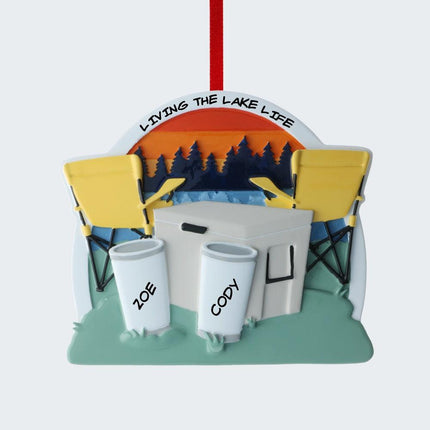 Lake Life Cooler Couple Ornament created by ORNAMENT SHOP