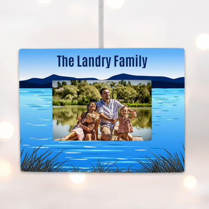 Lake Personalized Photo Frame Ornament - DESIGN - Lake Background created by ORNAMENT SHOP