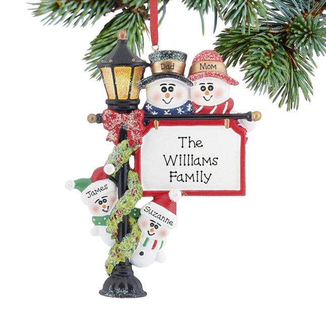 Lamppost Family of 3, 4, 5, or 6 Christmas Ornament - FAMILY - 3 Family Members created by DELIGHTFULLY YOURS and designed by Ornament Shop