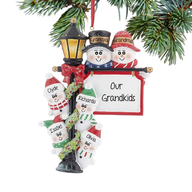 Lamppost Family of 3, 4, 5, or 6 Christmas Ornament - FAMILY - 4 Family Members created by DELIGHTFULLY YOURS and designed by Ornament Shop