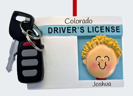 Driver's License with Key for Boy or Girl Personalized Ornament