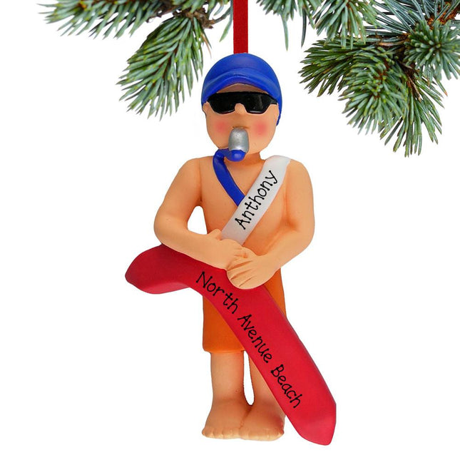 Lifeguard Personalized Personalized Ornament - GENDER & HAIR COLOR - Male created by ORNAMENT SHOP