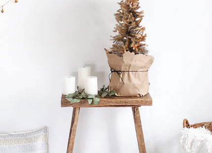 2' Pre-Lit Brown Burlap Base Christmas Tree