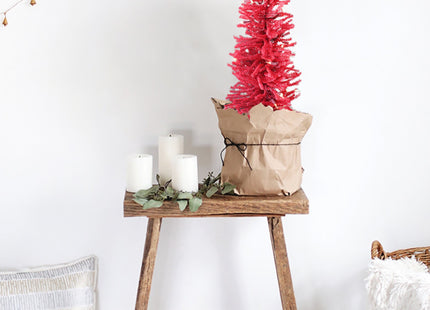 2' Pre-Lit Red Burlap Base Christmas Tree