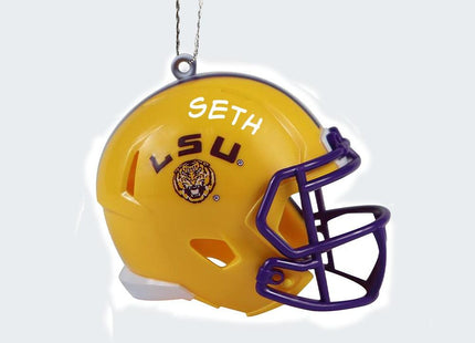 University Football Helmet Personalized Glass Ornament