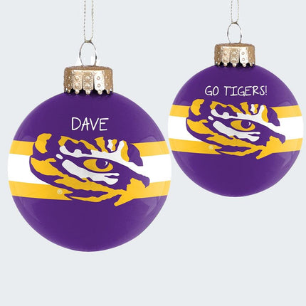 Louisiana State University Glass Ornament