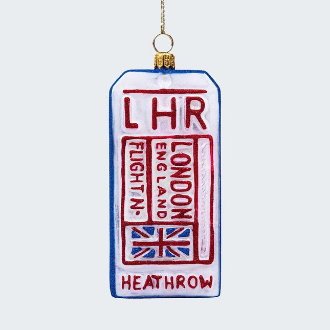 Luggage Tag Glass Christmas Ornament - CITY - London created by JOY TO THE WORLD and designed by Ornament Shop