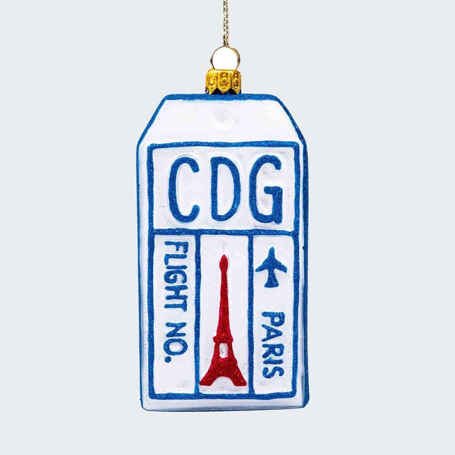 Luggage Tag Glass Christmas Ornament - CITY - Paris created by JOY TO THE WORLD and designed by Ornament Shop