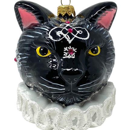 Magic Cat Hand-Painted Glass Ornament