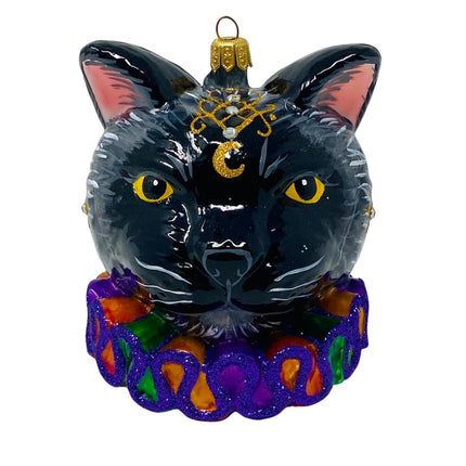 Magic Cat Hand-Painted Glass Ornament