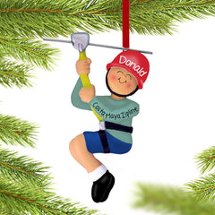 Zipline Personalized Ornament - Male or Female - GENDER & HAIR COLOR - Male created by ORNAMENT SHOP