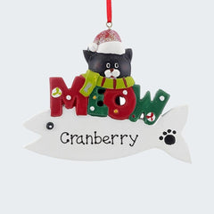 Meow Cat Fish - Black Ornament created by DELIGHTFULLY YOURS and designed by Ornament Shop