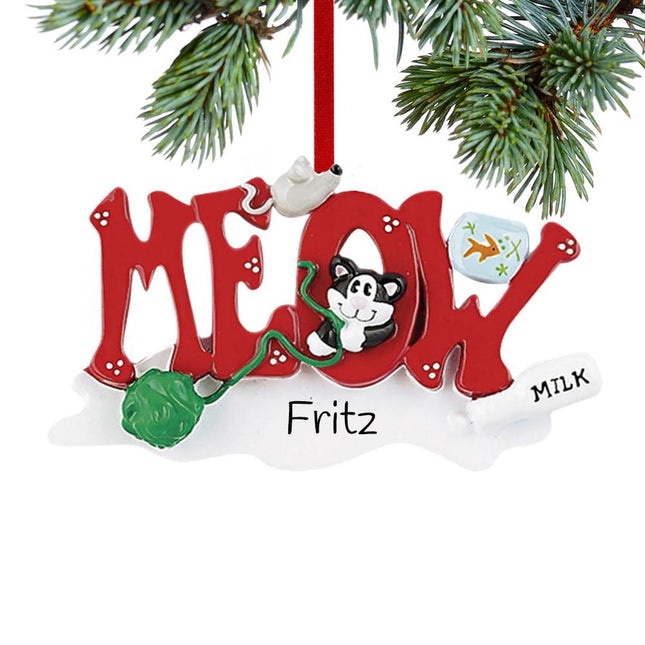 Meow Cat Letters Ornament created by RUDOLPH AND ME and designed by Ornament Shop