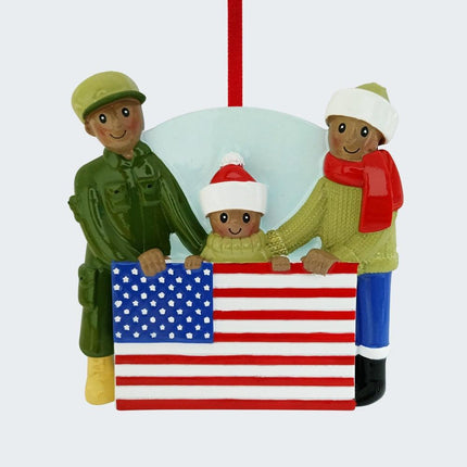 Military Ethnic Family Personalized Ornament - 3, 4, 5 Family Members - FAMILY - 3 Family Members created by ORNAMENT SHOP