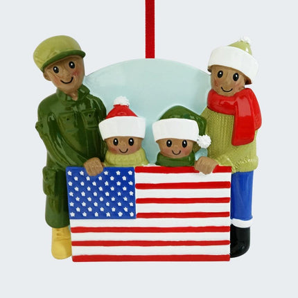 Military Ethnic Family Personalized Ornament - 3, 4, 5 Family Members - FAMILY - 4 Family Members created by ORNAMENT SHOP