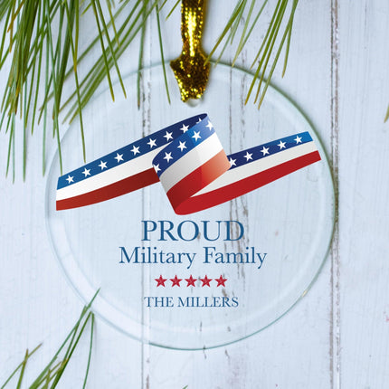 Military Family Personalized Glass Ornament created by ORNAMENT SHOP