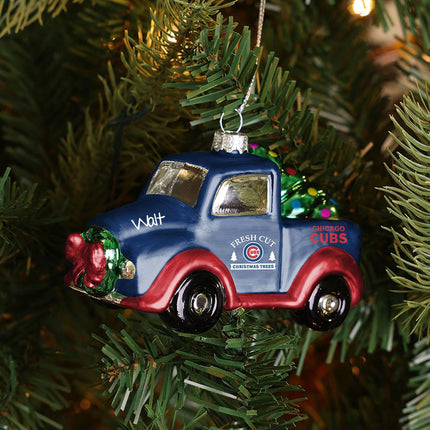 MLB Chicago Cubs Blown Glass Truck Ornament created by ORNAMENT SHOP
