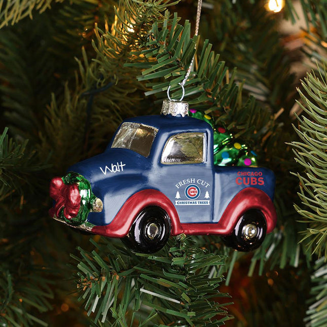 MLB Chicago Cubs Blown Glass Truck Ornament created by ORNAMENT SHOP
