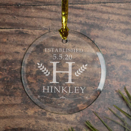 Monogram Family Personalized Glass Ornament created by ORNAMENT SHOP