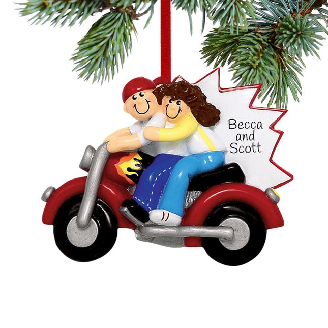Motorcycle Couple Ornament created by RUDOLPH AND ME and designed by Ornament Shop