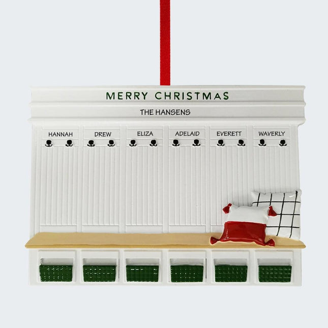 Mudroom Family Personalized Ornament - 2, 5, 6 Family Members - FAMILY - 6 Family Members created by ORNAMENT SHOP