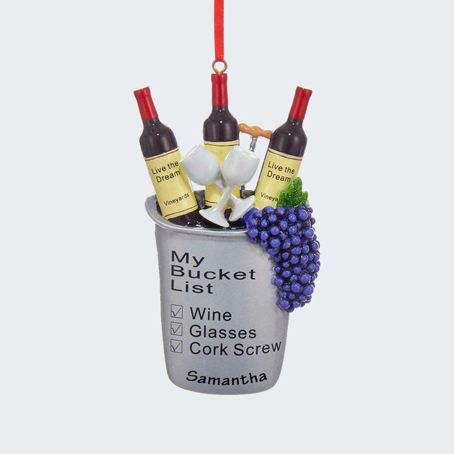 My Bucket List Wine Bucket Ornament created by KURT ADLER and designed by Ornament Shop