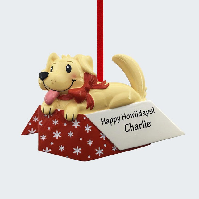 New Dog In Gift Box Ornament created by ORNAMENT SHOP