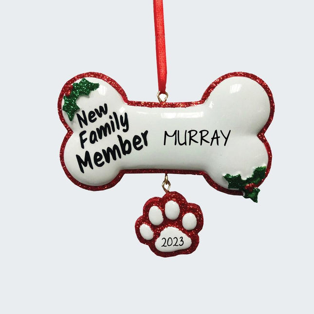 New Family Member Dog Bone Ornament created by KURT ADLER and designed by Ornament Shop
