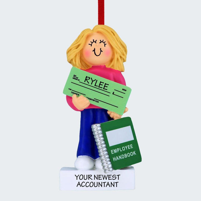 New Job Boy or Girl Personalized Ornament - GENDER & HAIR COLOR - Female / Blonde created by ORNAMENT SHOP