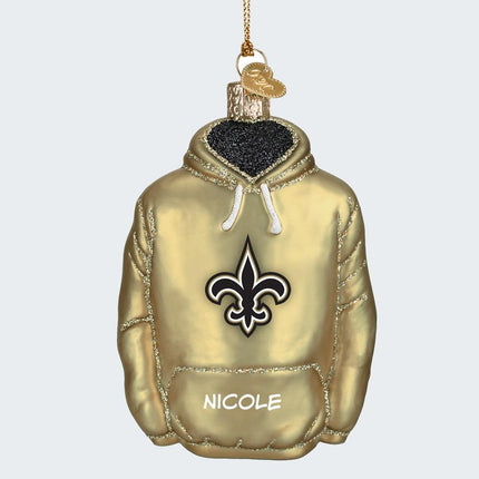 New Orleans Saints Hoodie Ornament created by OLD WORLD CHRISTMAS and designed by Ornament Shop